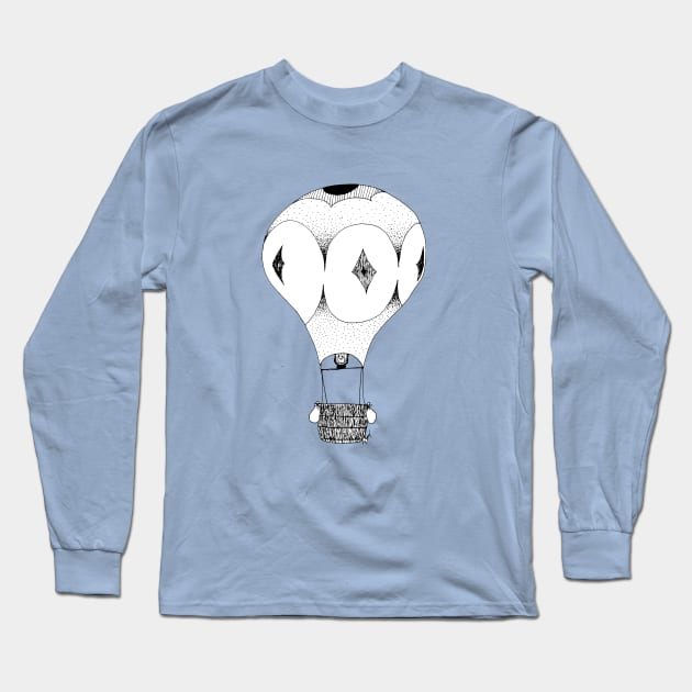 Line Drawing Hot Air Balloon Long Sleeve T-Shirt by AlyStabz